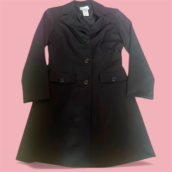 Breakin Loose size 10 long black coat has stretch nice lightweight material EUC - Picture 5 of 5